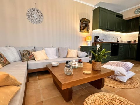 Kitchen or kitchenette, Living room, Seating area