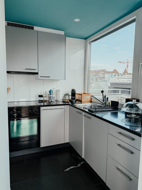 Kitchen or kitchenette, dishwasher, oven, stove, toaster