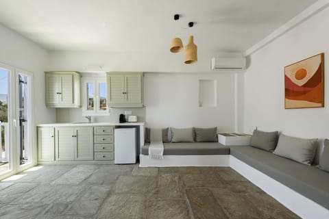 Kitchen or kitchenette, Living room, Seating area, stove
