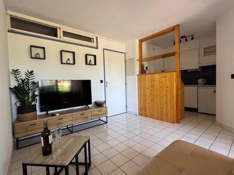 Communal lounge/ TV room, TV and multimedia, Kitchen or kitchenette, Living room, Seating area, air conditioner