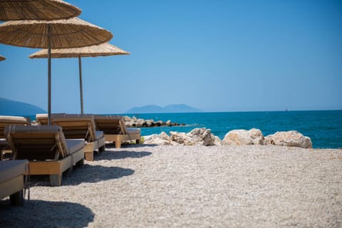 Day, Beach, Sea view, sunbed