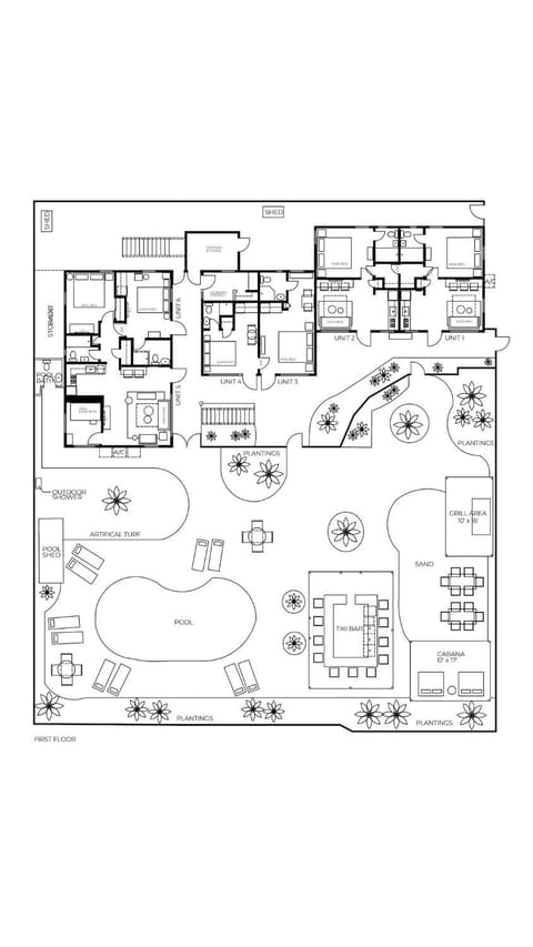 Property building, Bird's eye view, Floor plan