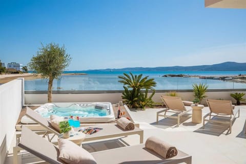 Patio, Day, Natural landscape, Beach, Pool view, Sea view, Swimming pool, sunbed