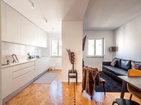 Kitchen or kitchenette, Living room, Seating area