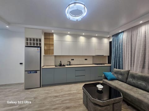 Kitchen or kitchenette, Living room, Seating area