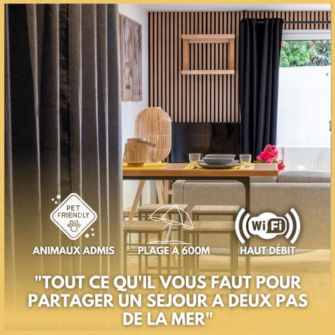 TV and multimedia, Living room, Dining area, Text overlay