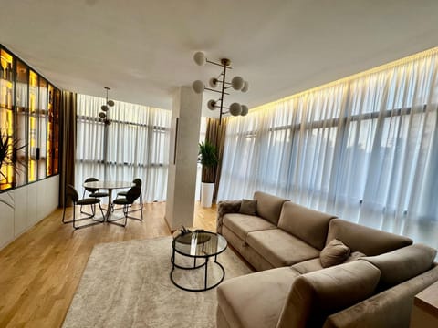Living room, Seating area, City view