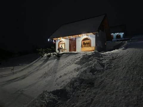 Property building, Night, Winter