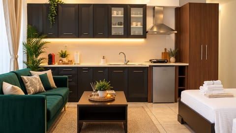 Bed, Photo of the whole room, Seating area, kitchen