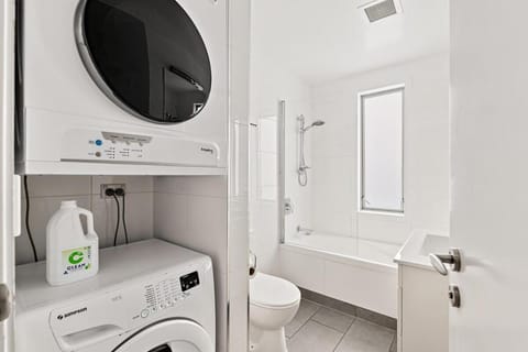 Bathroom, washing machine, dryer