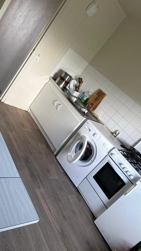 Kitchen or kitchenette, dishwasher, washing machine