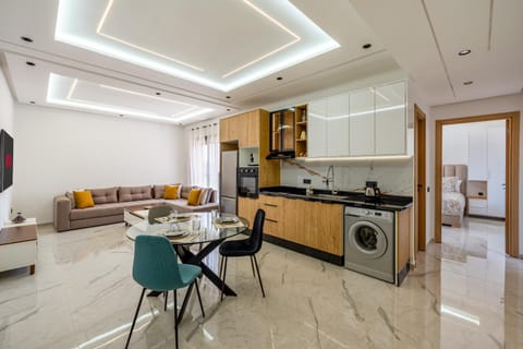 Kitchen or kitchenette, Living room, Dining area, oven, stove, toaster