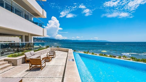 Patio, Day, View (from property/room), Balcony/Terrace, Pool view, Sea view, Swimming pool