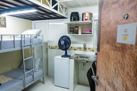 Kitchen or kitchenette, Dining area, bunk bed, minibar, air conditioner
