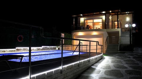 Night, Summer, Swimming pool, Swimming pool
