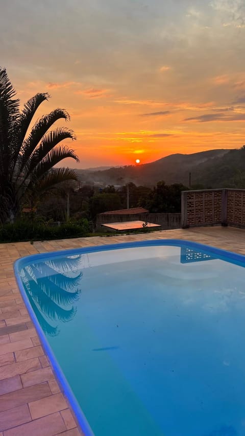 Natural landscape, Mountain view, Pool view, Swimming pool, Sunset