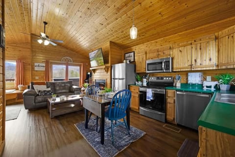 Great View Location Studio Log Cabin Hot Tub Cabin in Pittman Center