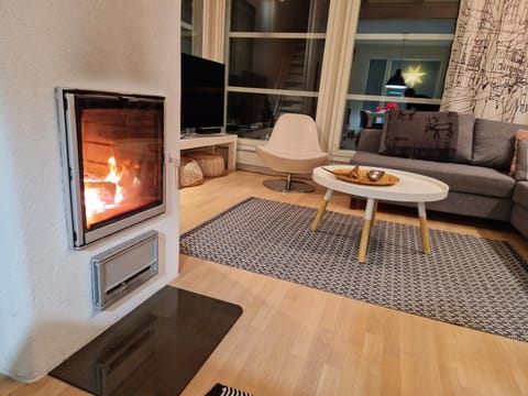 Living room, fireplace