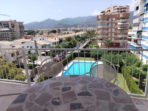 Patio, City view, Mountain view, Pool view