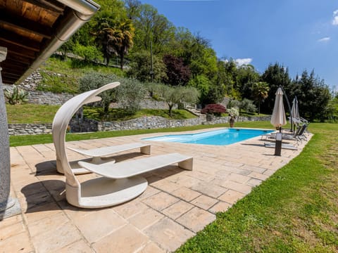 Natural landscape, Garden, Garden view, Pool view, Swimming pool, sunbed