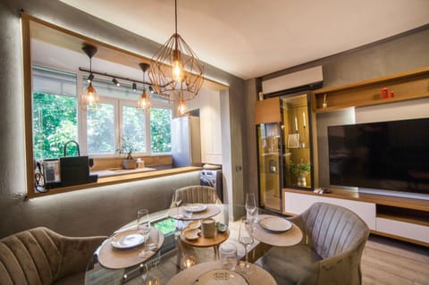 TV and multimedia, Living room, Photo of the whole room, Seating area, Dining area, Evening entertainment, air conditioner