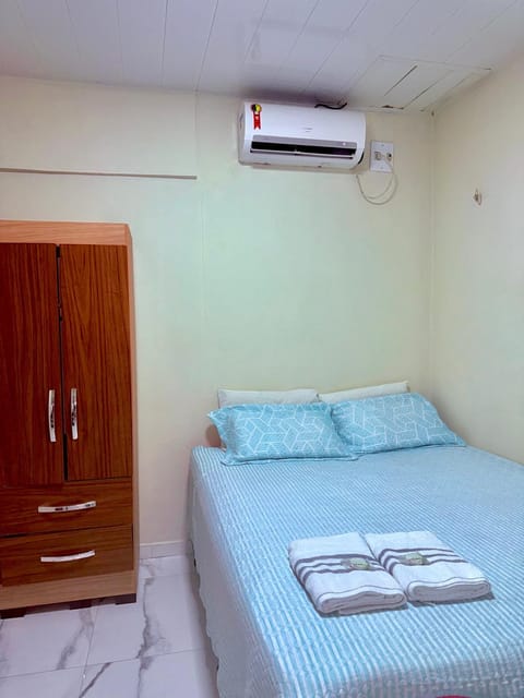 Bed, Photo of the whole room, Bedroom, towels, wardrobe, air conditioner