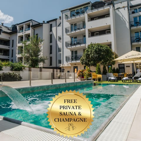 Property building, Day, Pool view, Swimming pool, Inner courtyard view, sunbed