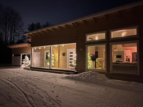Property building, Night, Winter