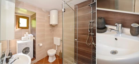 Shower, Toilet, Bathroom, towels, washing machine