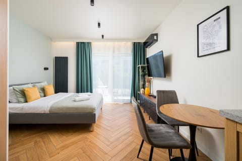 Bed, TV and multimedia, Living room, Photo of the whole room, Seating area, Dining area