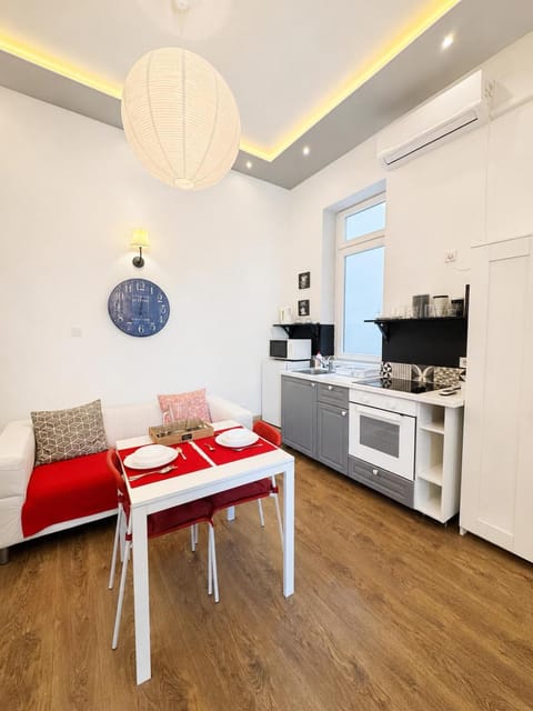 Living room, microwave, kitchen, air conditioner