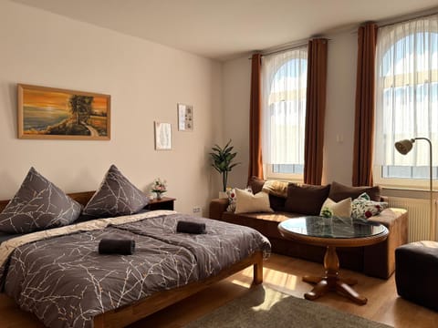 Bed, Living room, Photo of the whole room, Seating area, Bedroom