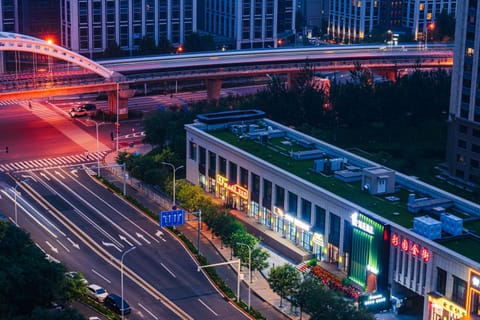 Night, Bird's eye view, Street view