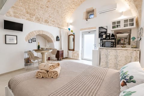 TV and multimedia, Coffee/tea facilities, Kitchen or kitchenette, Photo of the whole room, Decorative detail, Seating area, Dining area, Bedroom, air conditioner