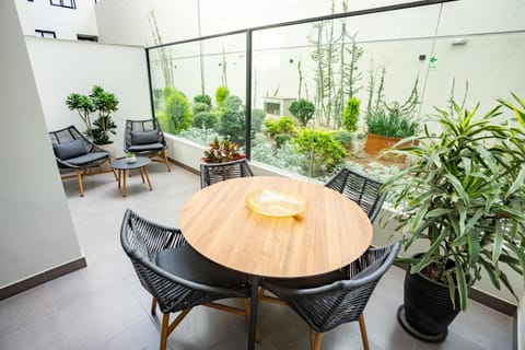 Patio, Dining area, Garden view