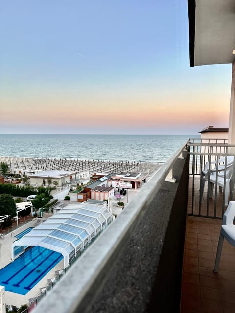 View (from property/room), Balcony/Terrace, Beach, Sea view, Sunset