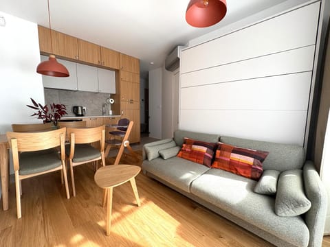 Kitchen or kitchenette, Living room, Seating area