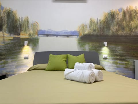 Bed, Photo of the whole room, Bedroom, furniture, towels