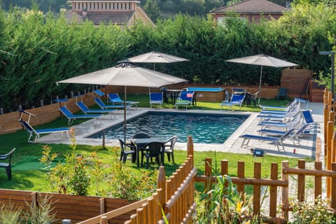 Property building, Living room, Swimming pool
