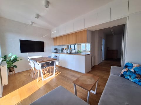 Coffee/tea facilities, Kitchen or kitchenette, Living room, Seating area
