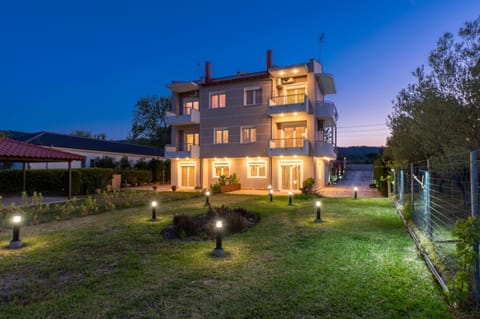 Property building, Night, Garden