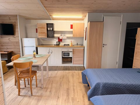 Kitchen or kitchenette, Living room, Dining area, stove