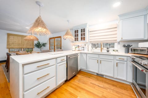 Kitchen or kitchenette, dishwasher, oven