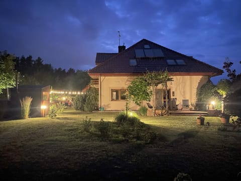 Property building, Night, Garden, Garden view