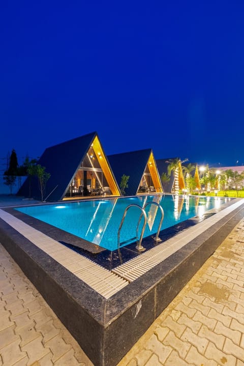 Night, Natural landscape, Mountain view, Pool view, Swimming pool