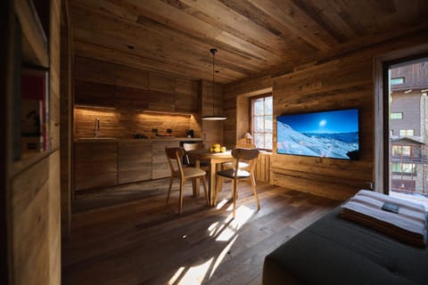 TV and multimedia, Kitchen or kitchenette, Photo of the whole room, Dining area