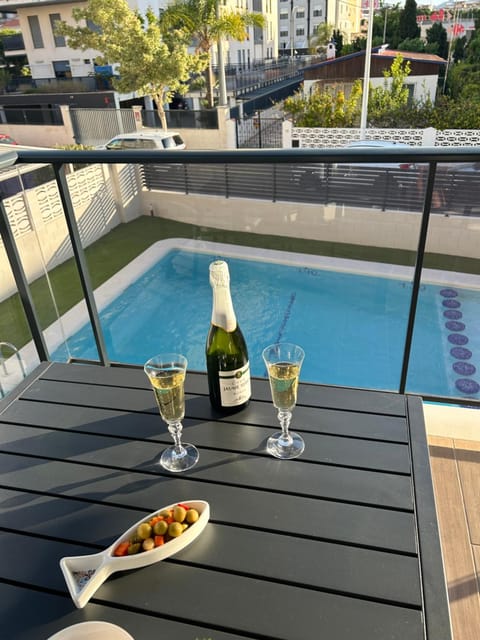 View (from property/room), Balcony/Terrace, Pool view, Swimming pool