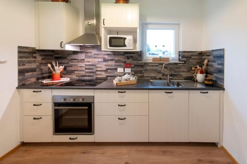 Kitchen or kitchenette, dishwasher, stove