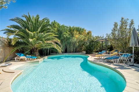Property building, Living room, Swimming pool