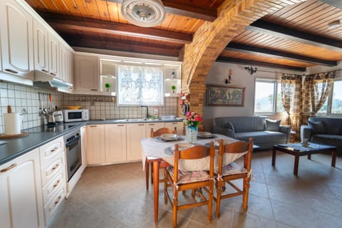 Kitchen or kitchenette, Living room, Seating area, Dining area, oven, stove